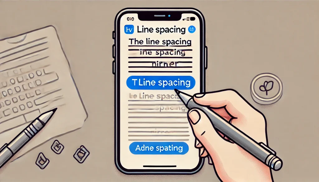 iPhoneでワードの行間を狭くする方法
