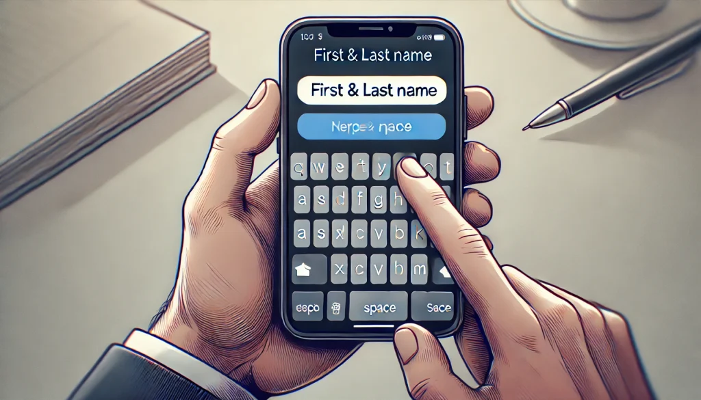 苗字と名前の間にスペースをスマホで入力するには？